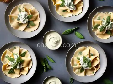 Ravioli with Sage Cream Sauce