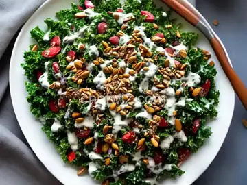 Raw Kale Salad with Creamy Tahini Dressing