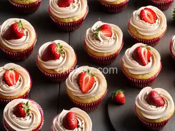 Real Strawberry Cupcakes