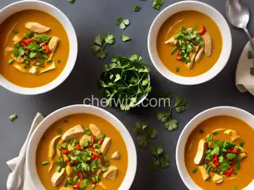 Red Curry Chicken and Pumpkin Soup