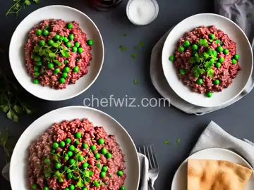 Red Wine Risotto with Peas