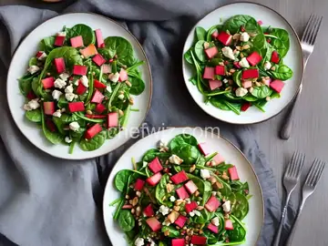 Rhubarb Spinach Salad