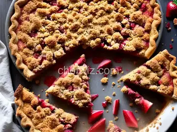 Rhubarb-Strawberry Herb Crumble Pie