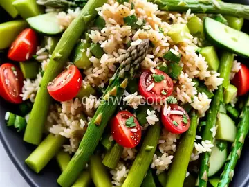 Rice, Asparagus and Cucumber Salad