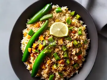 Rice with Green Pepper and Jalapeno
