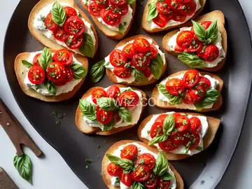 Ricotta Bruschetta with Sweet and Spicy Tomatoes