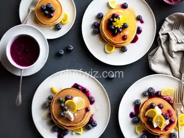 Ricotta Pancakes with Blueberry-Lemon Compote