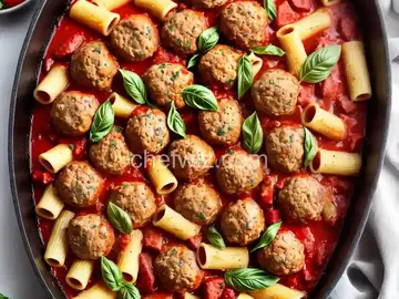 Rigatoni Meatball Bake