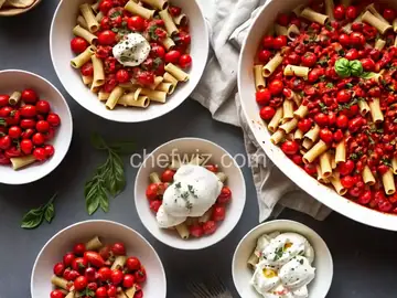 Rigatoni with Roasted Cherry Tomatoes and Burrata