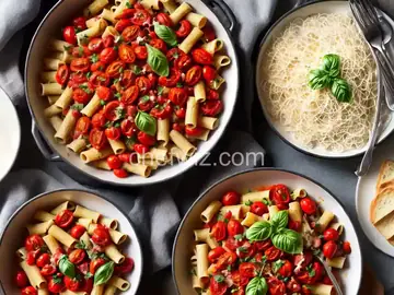 Rigatoni with Roasted Tomatoes and Beans