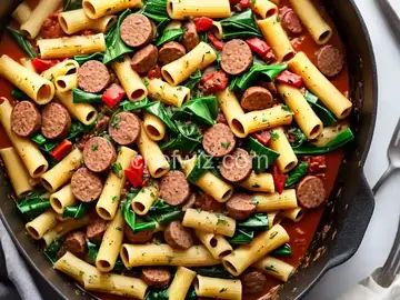 Rigatoni with Swiss Chard and Sausage