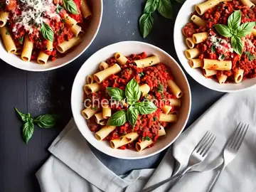 Rigatoni with Vegetable Bolognese
