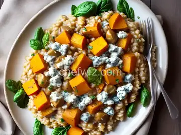 Risotto with Sunchokes, Butternut Squash, and Gorgonzola