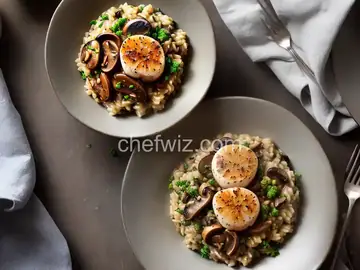 Risotto with Wild Mushrooms and Scallops