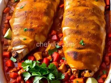 Roast Chicken Enchilada Suizas Stacked Casserole