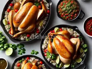 Roast Chicken with Rice and Salsa Verde