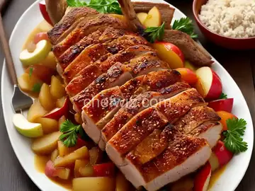 Roast Pork Loin with Applesauce