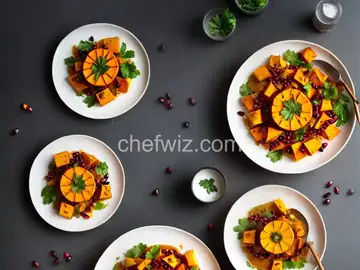 Roast Pumpkin With Dukkha and Pomegranate