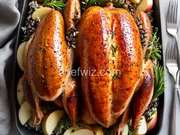Roast Turkey with Wild Rice, Sausage, and Apple Stuffing