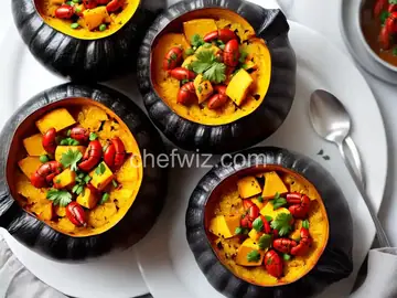 Roasted Acorn Squash and Crawfish Bisque