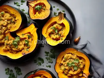 Roasted Acorn Squash and Garlic Mash