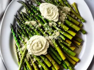 Roasted Asparagus with Parmesan Cream Sauce