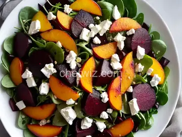 Roasted Beet, Peach, and Goat Cheese Salad