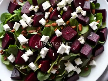 Roasted Beet Salad with Beet Greens and Feta