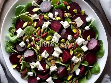 Roasted Beet Salad with Goat Cheese & Pistachios