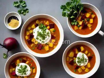 Roasted Beet and Potato Soup