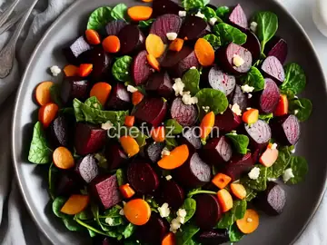 Roasted Beets and Sauteed Beet Greens