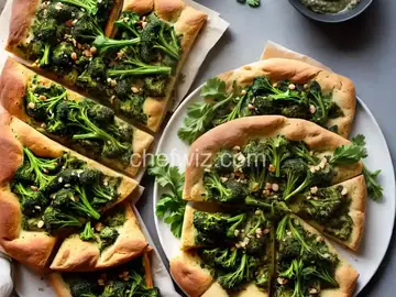 Roasted Broccoli Rabe and Pesto Flatbread