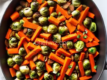 Roasted Brussels Sprouts and Carrots