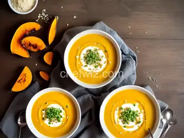 Roasted Butternut Squash Cream Soup with Ginger