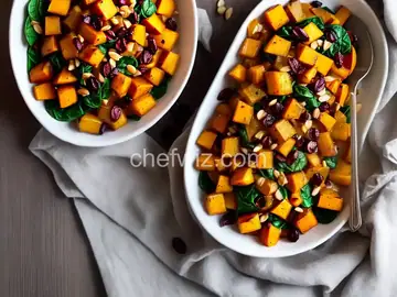 Roasted Butternut Squash with Onions, Spinach, and Craisins®