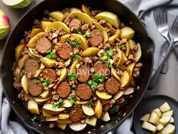 Roasted Cabbage and Apples with Italian Sausage