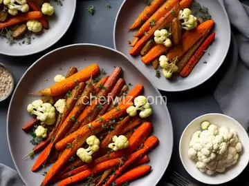 Roasted Carrots and Cauliflower with Thyme