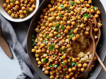 Roasted Cauliflower and Chickpeas