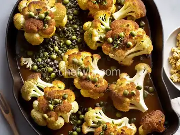 Roasted Cauliflower with Capers and Garlic