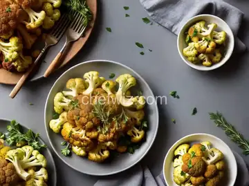 Roasted Cauliflower with Garlic and Herbs