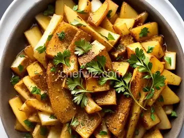 Roasted Celery Root with Cumin and Parsley
