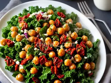 Roasted-Chickpea and Kale Salad With Sun-Dried Tomato Vinaigrette Recipe