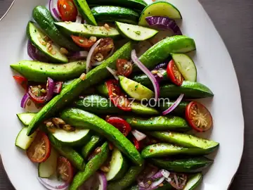 Roasted Cucumbers and Onions with Fresh Herbs