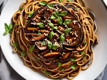 Roasted Eggplant Spaghetti with Miso Brown Butter Sauce