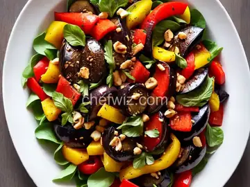 Roasted Eggplant and Red Bell Pepper Salad