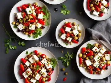 Roasted Feta with Olives and Red Peppers