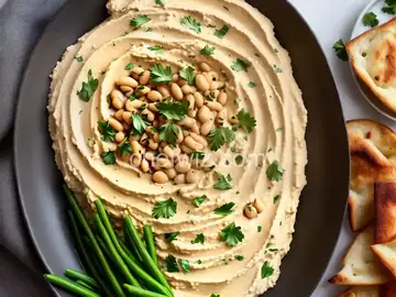 Roasted Garlic and White Bean Hummus, Served Warm