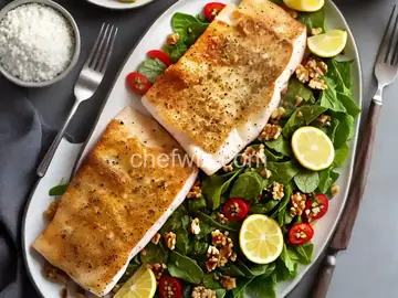 Roasted Halibut with Walnut Crust