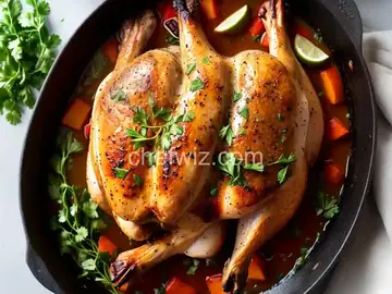 Roasted Halved Chicken with Garlic-Herb Paste