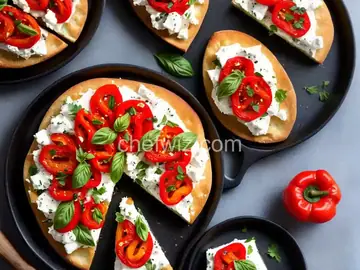 Roasted Pepper and Goat Cheese Bruschetta